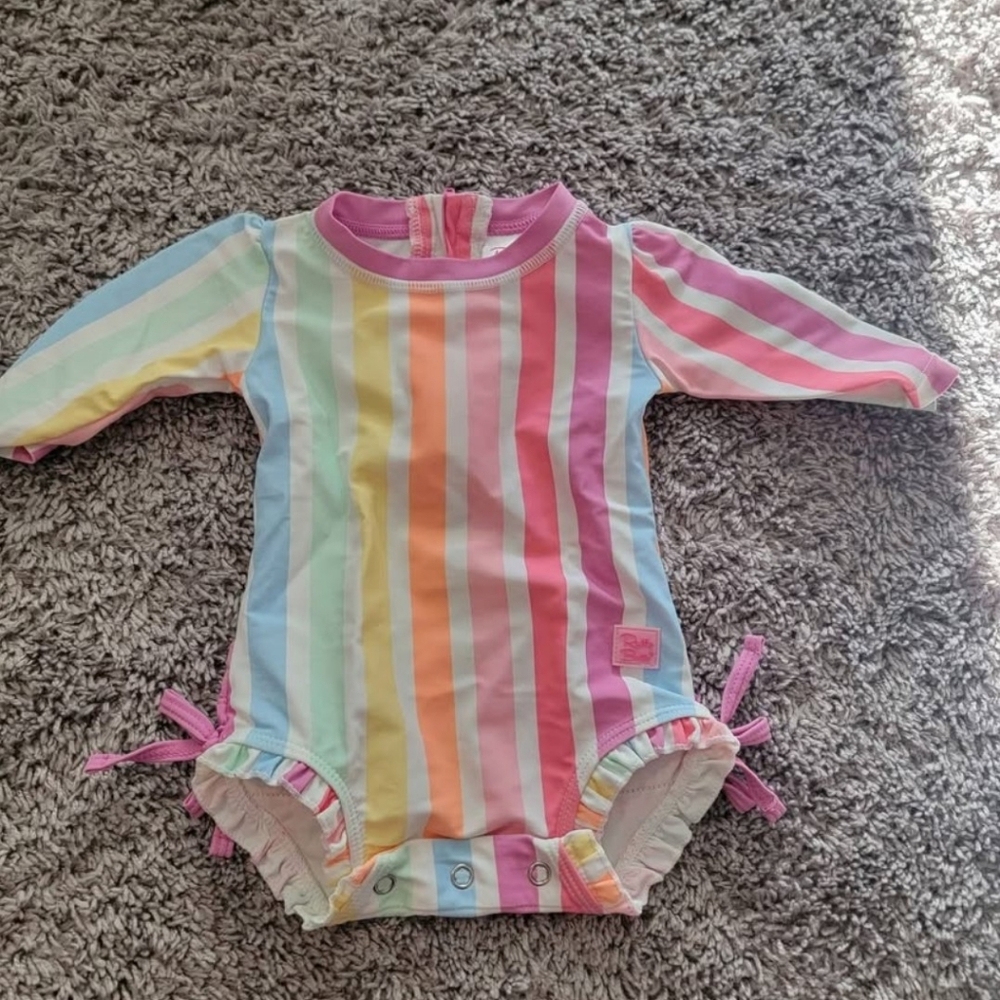 Ruffle Butts Pastel Striped Bodysuit